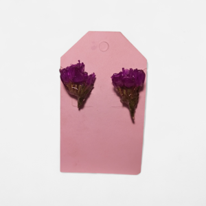 purple floral studs